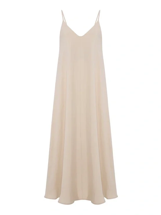 NWT The Handloom LA Slip Maxi Dress in Cream Size S/M $190 In Stores - Picture 5 of 8